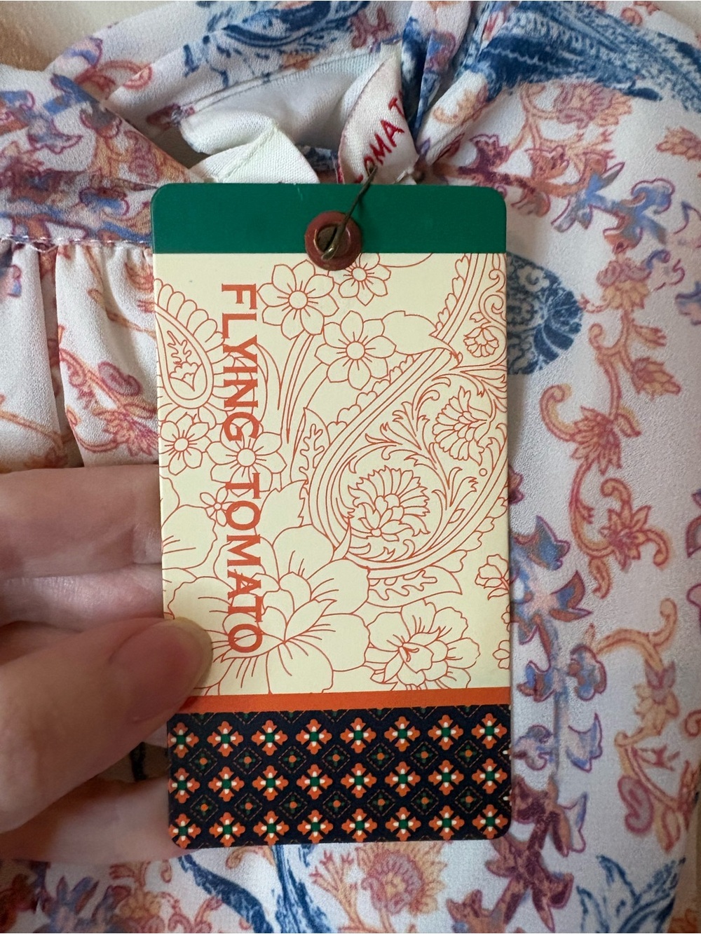 Anthropologie Flying Tomato White Paisley & Floral Tiered Mini Dress NWT - Picture 2 of 6